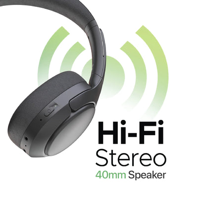 Lycka Fusion ANC Bluetooth Headphones, Active Noise Cancellation, Tuned Equalizer, 30 Hours Longest Playback, 500 mAh Battery (Black)