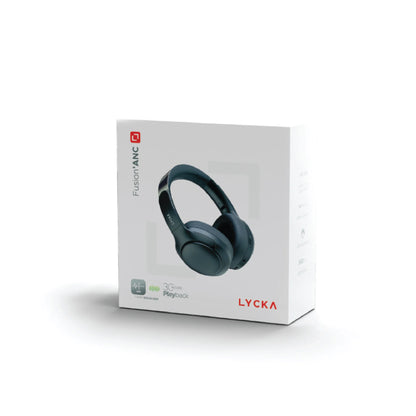 Lycka Fusion ANC Bluetooth Headphones, Active Noise Cancellation, Tuned Equalizer, 30 Hours Longest Playback, 500 mAh Battery (Black)