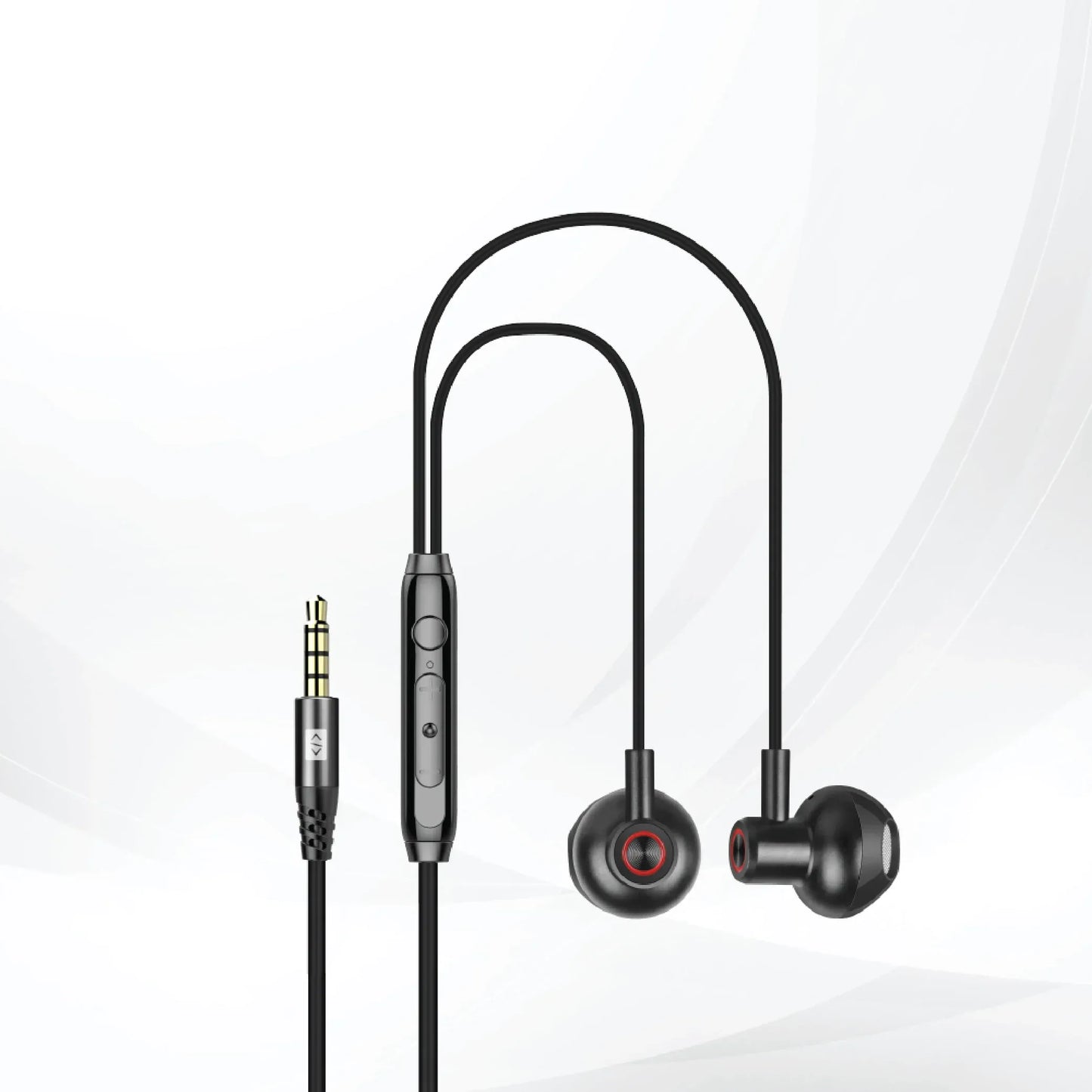 Lycka Wave Pro X0200 Wired Earphones, 3.5mm Audio Jack, Built-in Mic & Remote Control, HiFi Stereo Sound Earbuds (Black)