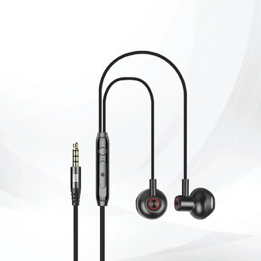 Lycka Wave Pro X0200 Wired Earphones, 3.5mm Audio Jack, Built-in Mic & Remote Control, HiFi Stereo Sound Earbuds (Black)