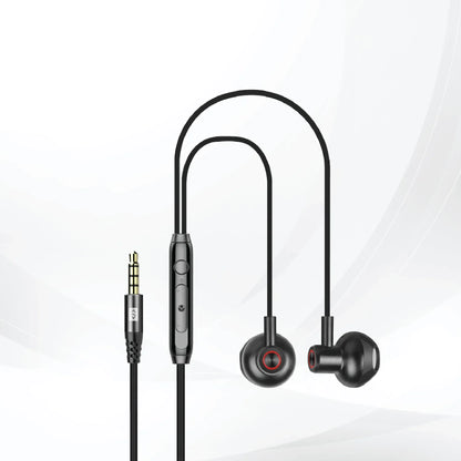 Lycka Wave Pro X0200 Wired Earphones, 3.5mm Audio Jack, Built-in Mic & Remote Control, HiFi Stereo Sound Earbuds (Black)