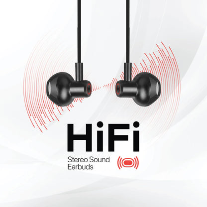 Lycka Wave Pro X0200 Wired Earphones, 3.5mm Audio Jack, Built-in Mic & Remote Control, HiFi Stereo Sound Earbuds (Black)