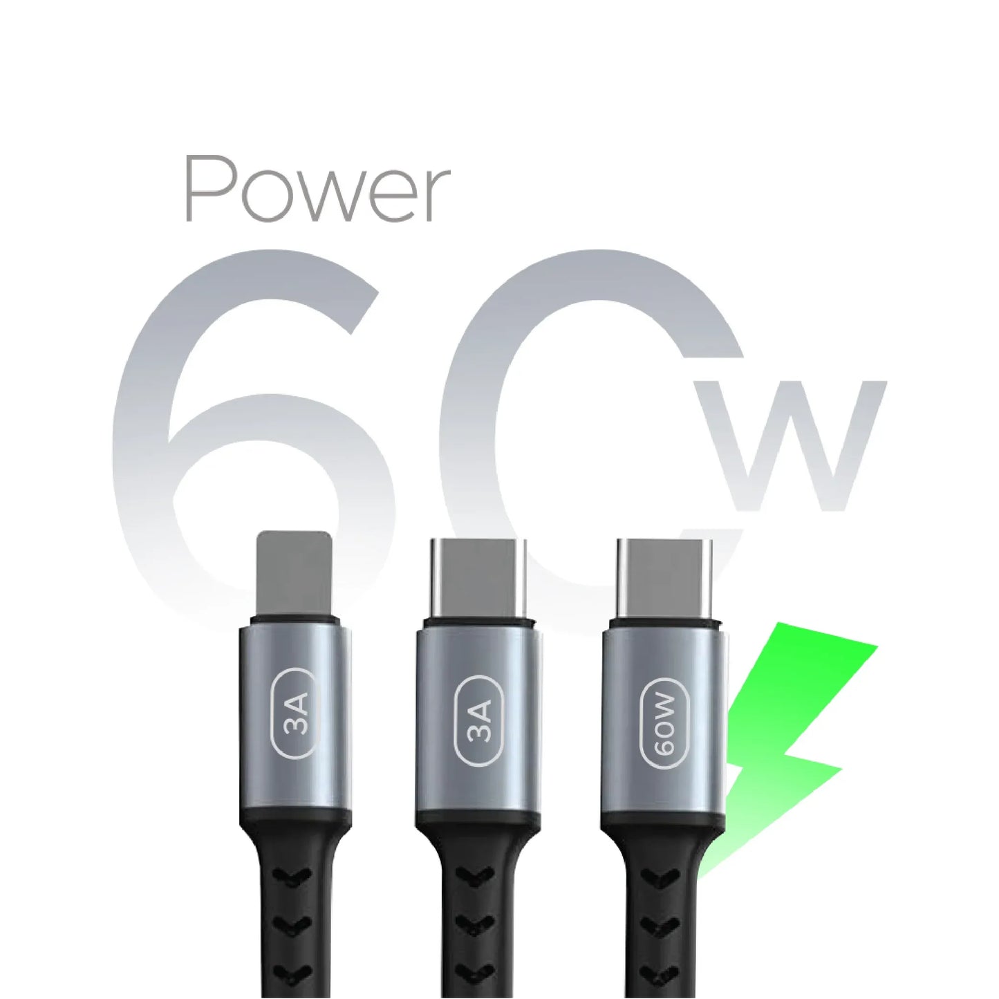 Lycka 5 Cord – 5-in-1 Multi-Device Fast Charging & Data Cable (1.2M, 60W Max)