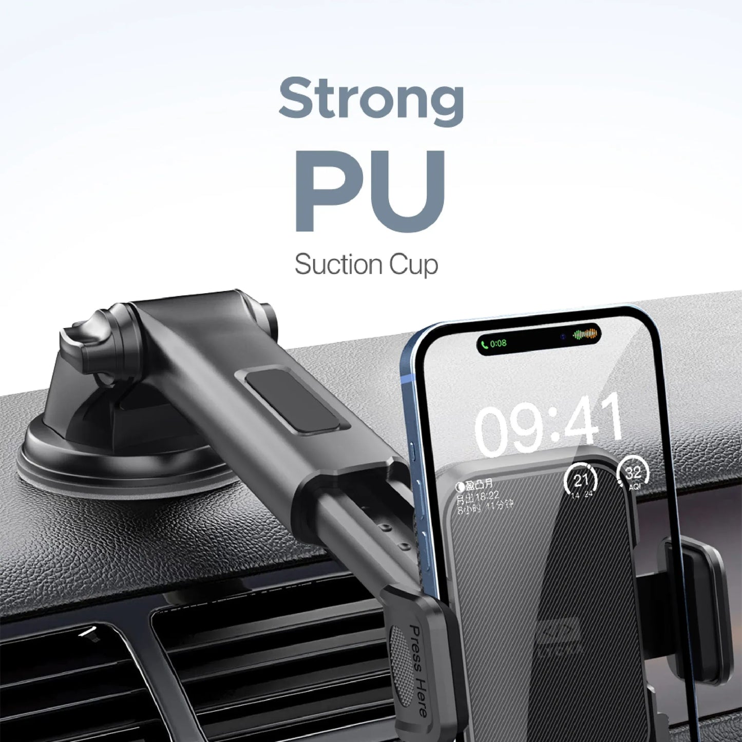 Lycka Clutch H06 – One-Hand Docking Car Mount with 360° Rotation & Never-Drop Suction