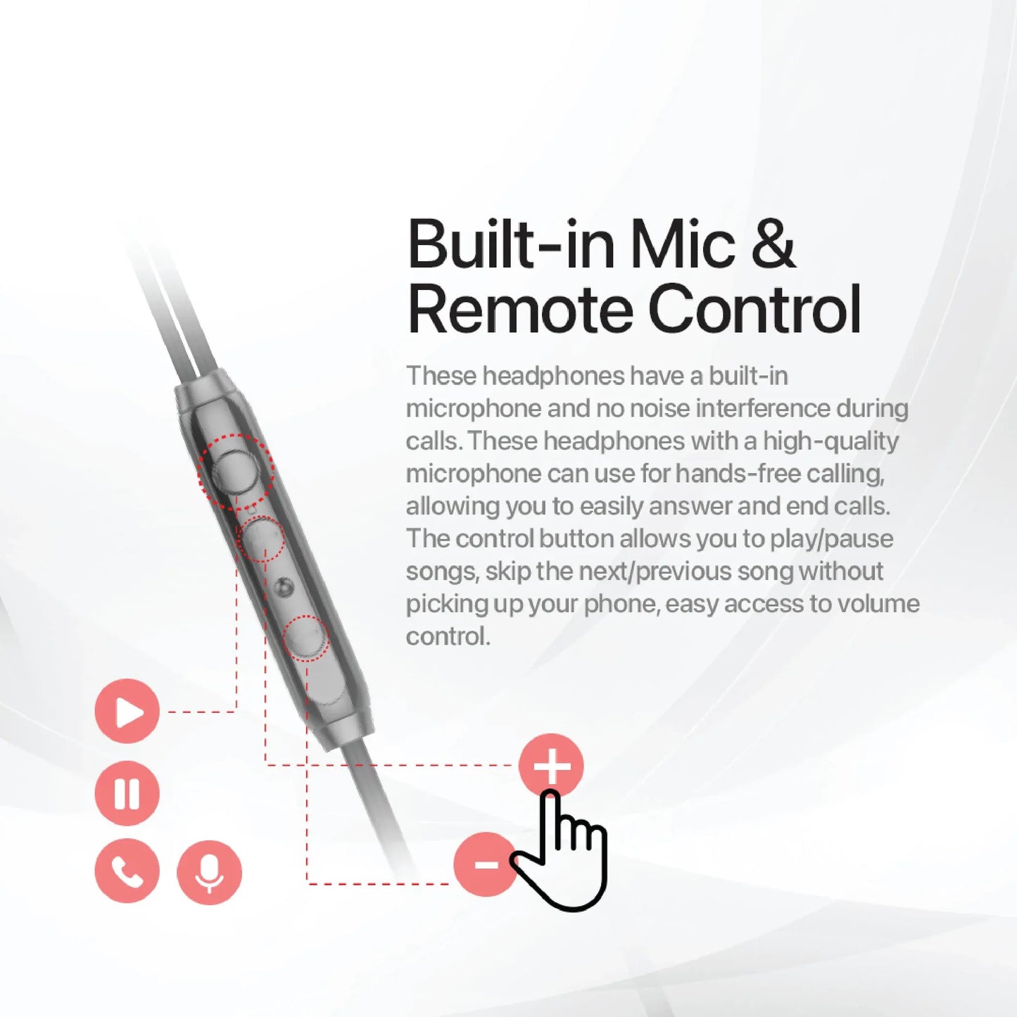 Lycka Wave Pro X0200 Wired Earphones, 3.5mm Audio Jack, Built-in Mic & Remote Control, HiFi Stereo Sound Earbuds (Black)