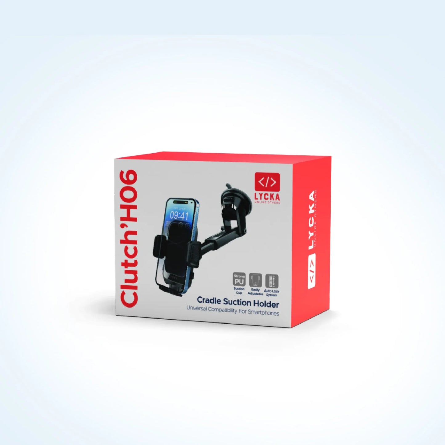 Lycka Clutch H06 – One-Hand Docking Car Mount with 360° Rotation & Never-Drop Suction