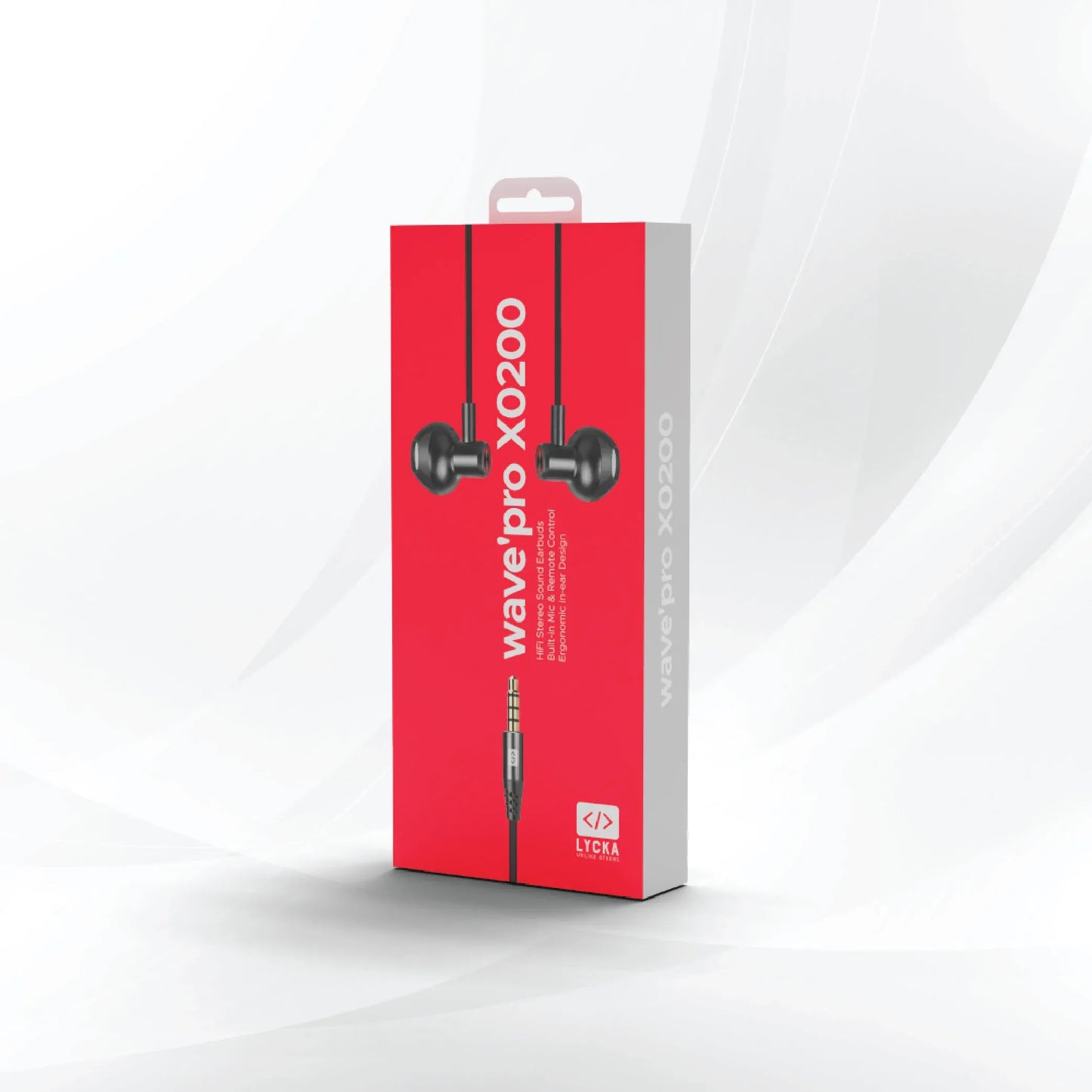 Lycka Wave Pro X0200 Wired Earphones, 3.5mm Audio Jack, Built-in Mic & Remote Control, HiFi Stereo Sound Earbuds (Black)